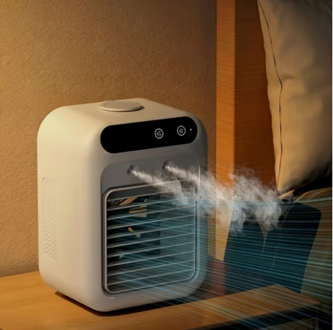 Vylepšený 3-v-1 prenosný vzduchový chladič a zvlhčovač 2026, mini USB vodný chladiaci stolný ventilator