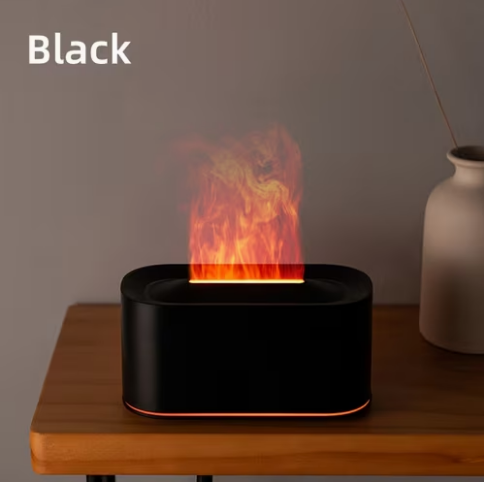 3-in-1 Cool Mist Humidifier & Essential Oil Aroma Diffuser | Realistic Flame Effect Fireplace | Built-in Sound Technology & Aromatherapy for Home & Office