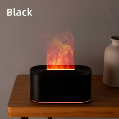 3-in-1 Cool Mist Humidifier & Essential Oil Aroma Diffuser | Realistic Flame Effect Fireplace | Built-in Sound Technology & Aromatherapy for Home & Office
