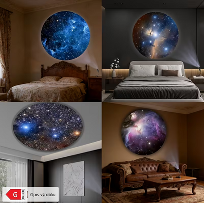 LED nočné svetlo s hviezdnou oblohou a galaxiou