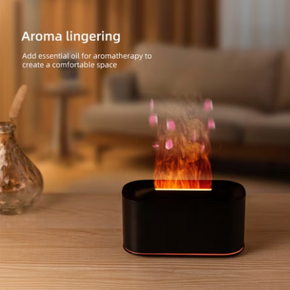 3-in-1 Cool Mist Humidifier & Essential Oil Aroma Diffuser | Realistic Flame Effect Fireplace | Built-in Sound Technology & Aromatherapy for Home & Office