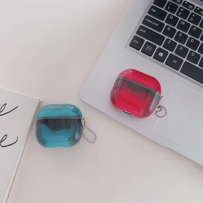 Luminous Shiny Quicksand Earphone Case Cover for AirPods Airpod Pro 4 3 2 Luxury Headphone Moving Sand Funda Protective Hard Bag